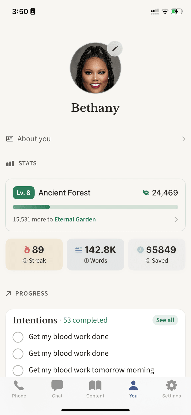 Daily Mental Health Check in
