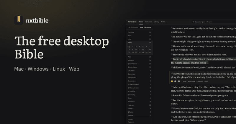 nxtbible: a free Bible for your desktop