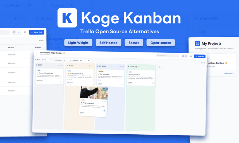 Koge Kanban - Open Source Trello Alternatives