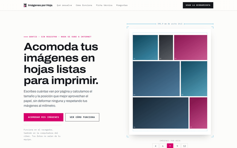 Imágenes por Hoja: acomoda tus fotos para imprimir en segundos