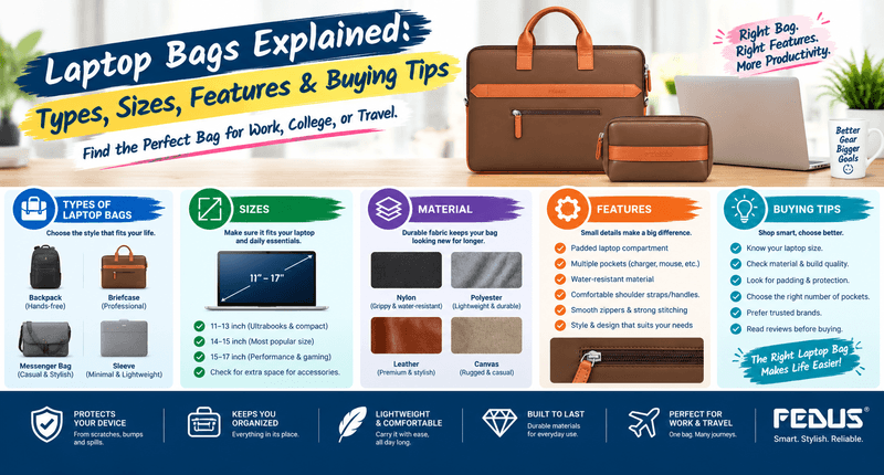 Laptop Bags Explained: Types, Sizes, Features & Buying Tips