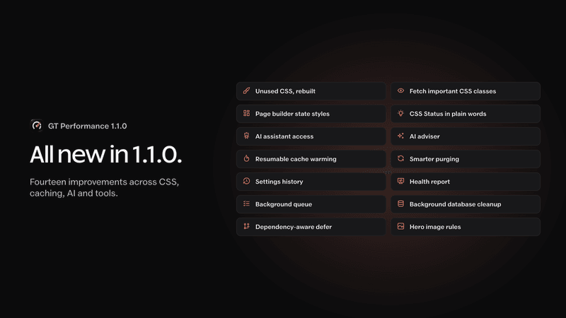 GT Performance is now on WordPress.org