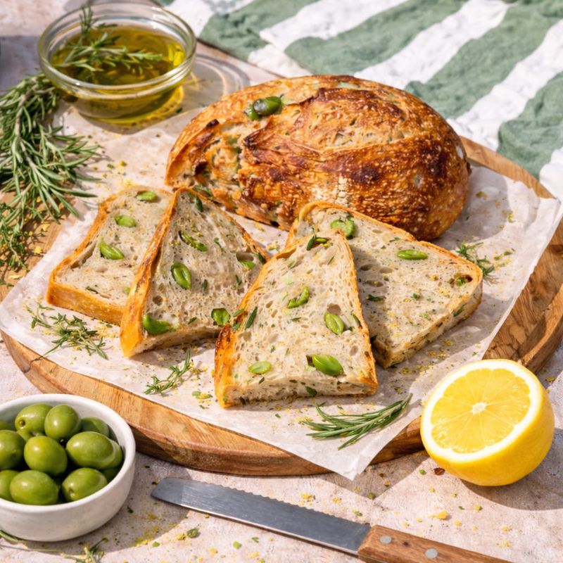 🌿 Lemon Rosemary Olive Oil Sourdough