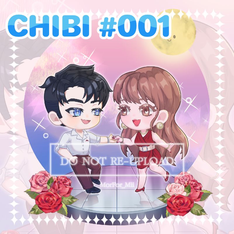 Pre-made Chibi couple illustration