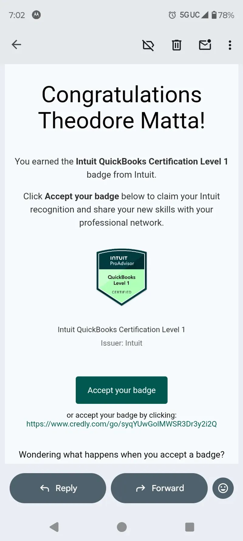 Breaking news I got my Intuit QuickBooks Certification level 1