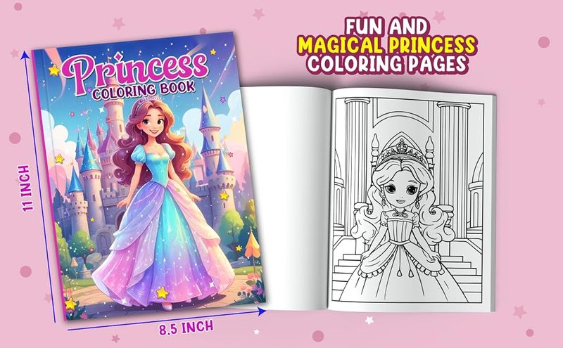 "🌈 The Coloring Book That Turns Every Little Girl Into a Princess — 50 Enchanting Designs,