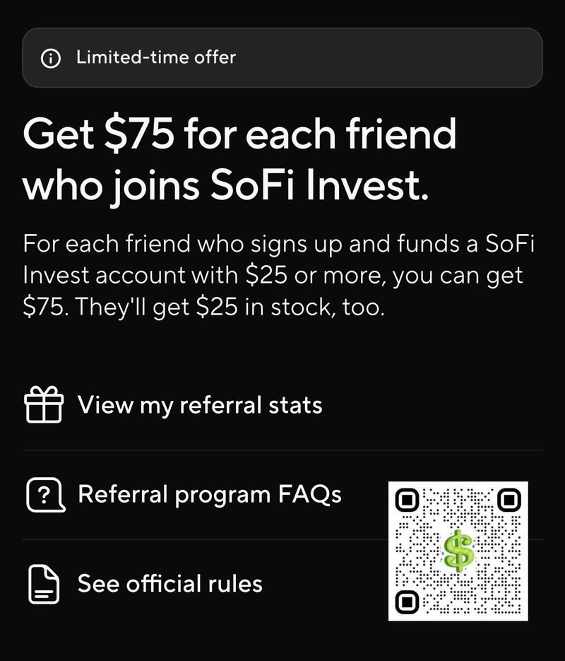 SoFi Invest - $25 Signup, $75 Unlimited Referral Bonuses [US]