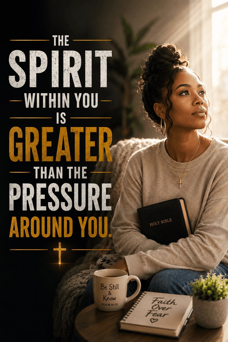 “The Spirit within you is greater than the pressure around you.”