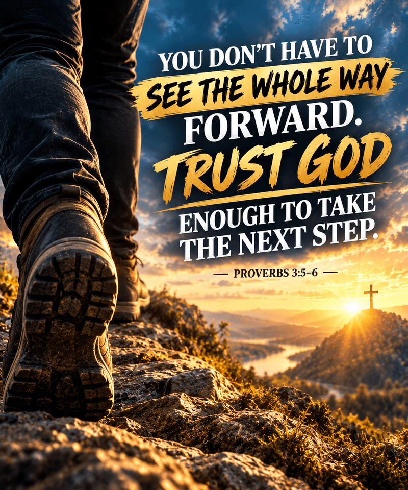 You don't have to see the whole way forward. Trust God enough to take the next step. — Pro