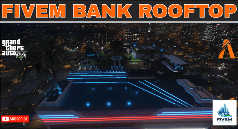 Fivem Bank Rooftop MLO Gang hideout mlo with add secret bunker  Fivem gang villa gta 5 man