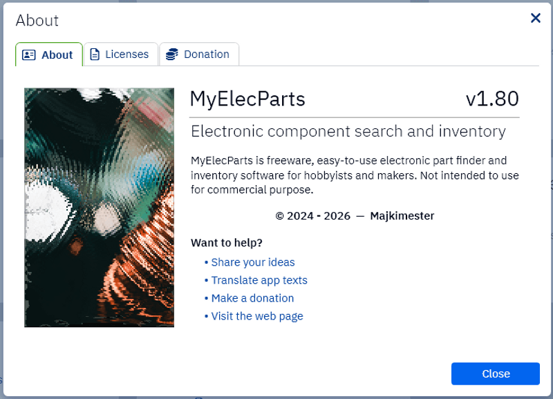 MyElecParts v1.80 Released