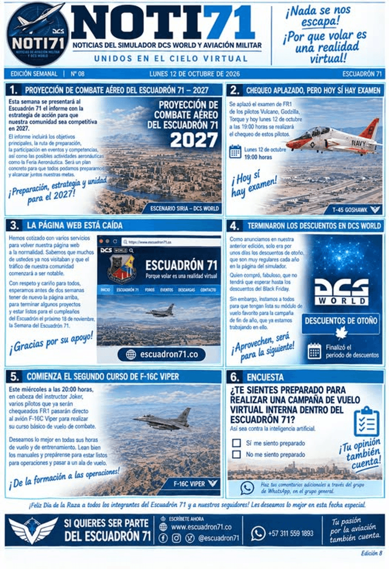 Noti71 de este domingo 11 de Octubre de 2026 edición Nº8.