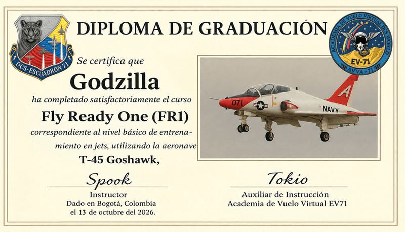 Escuadrón 71 de Colombia felicita a Godzilla