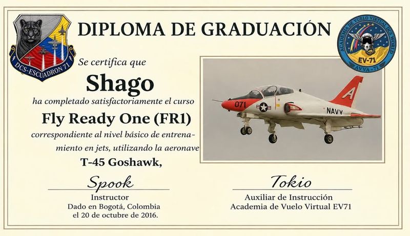 Shago se graduó de FR1, felicitaciones