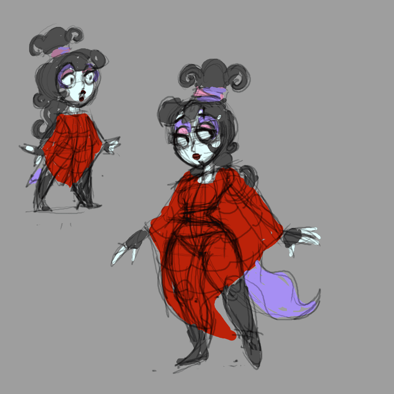 Random cartoon goth sketches part 1