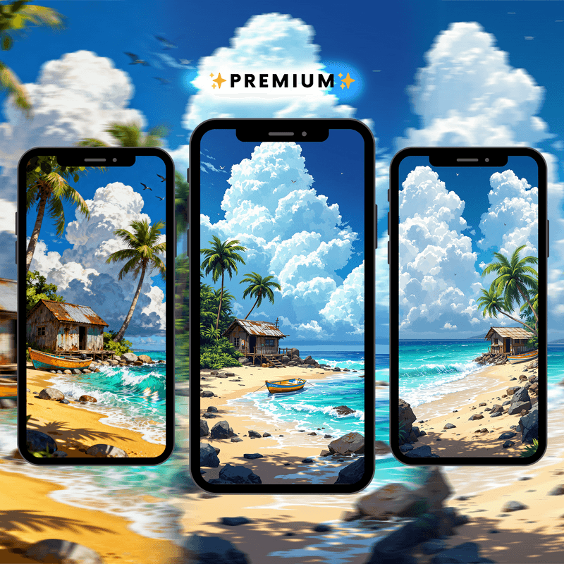 3 In One Seaside 4k Wallpaper🌴🌊☀️