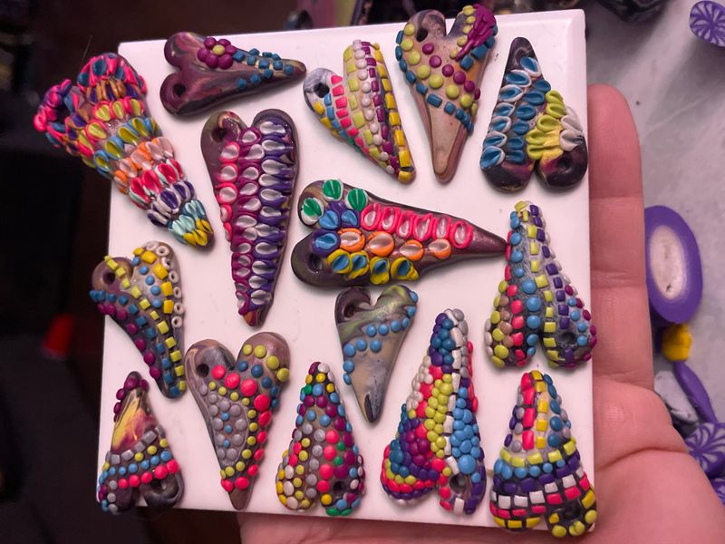 New polymer clay hearts these were so fun to make