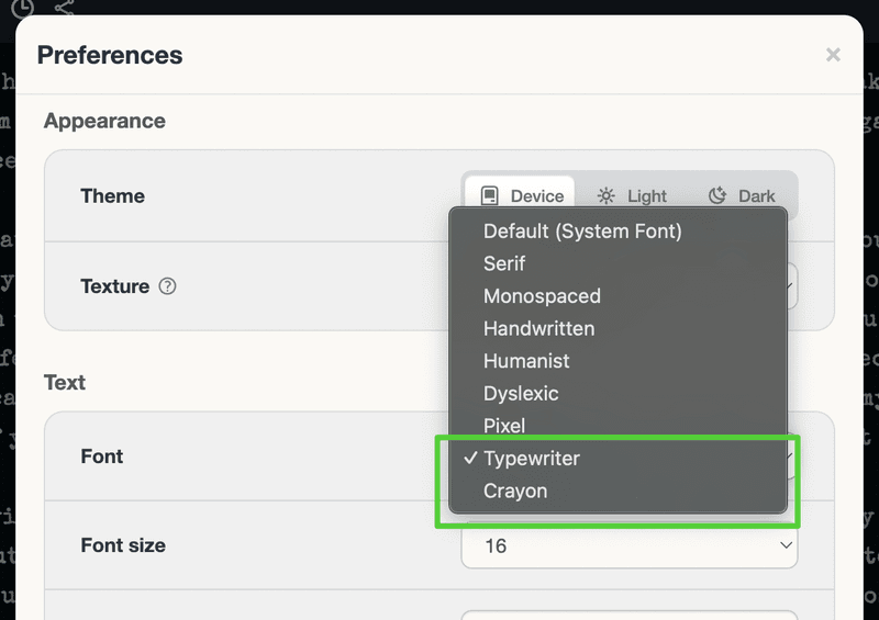 Two new fonts for Notepad