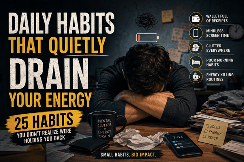 25 DAILY HABITS THAT QUIETLY DRAIN YOUR ENERGY