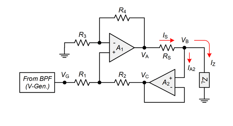 A wideband Howland current source is about impedances