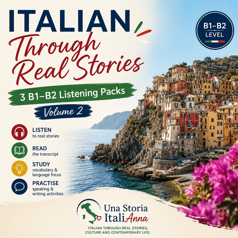 Italian Through Real Stories | B1–B2 Listening Pack – Volume 2