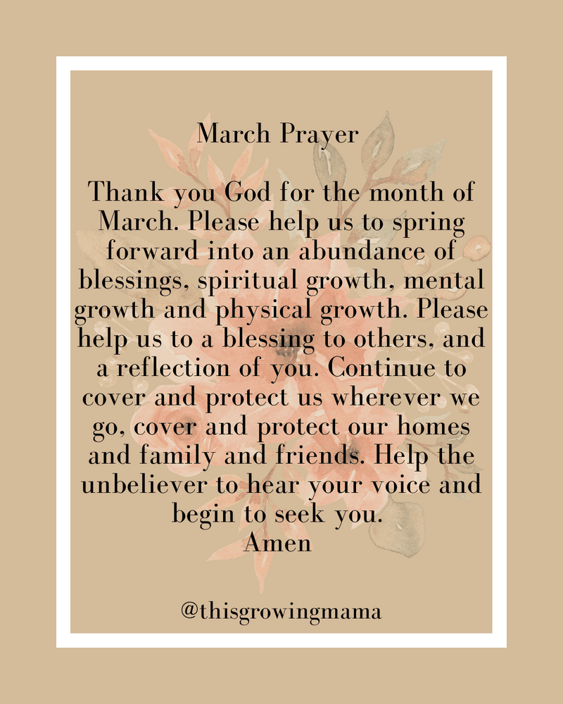 Month of March Prayer