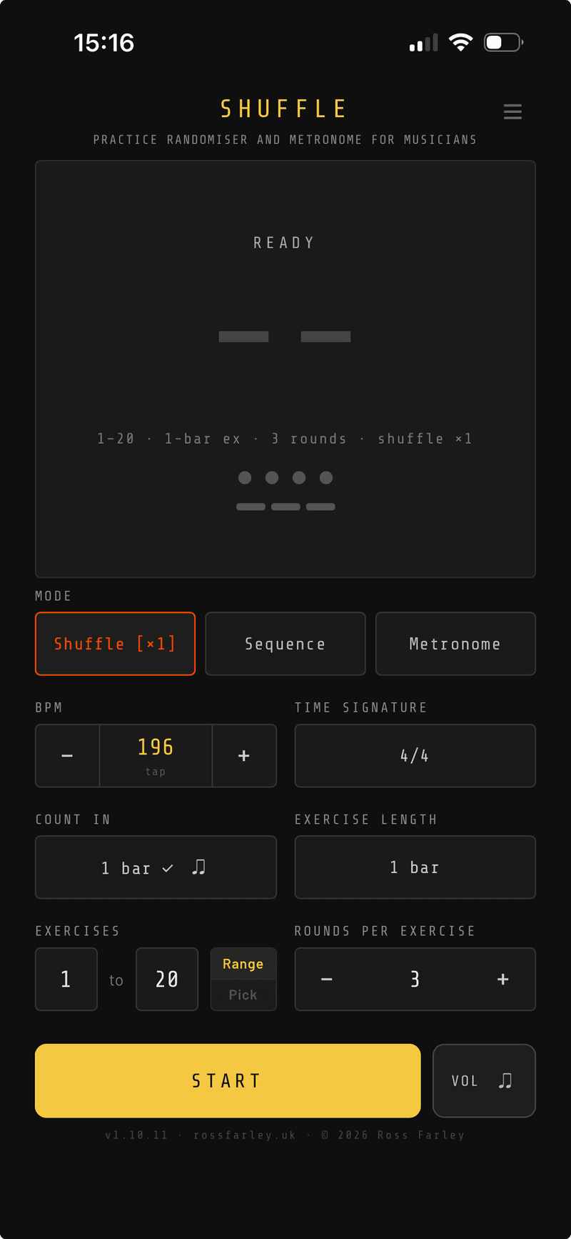 Meet Shuffle: a free practice tool for musicians, making randomised practice simple