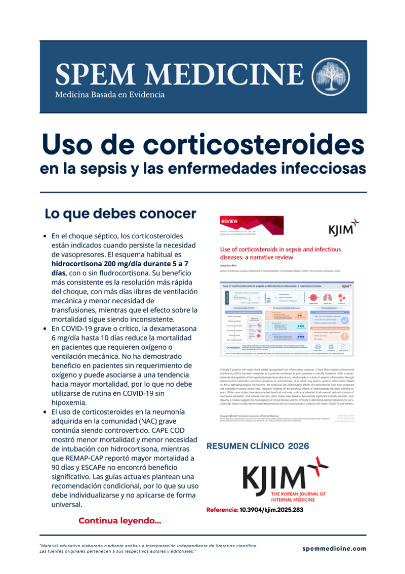 🎁 1er REGALO SEPTIEMBRE - (Temporal):  Uso de corticosteroides en la sepsis y las enfermed