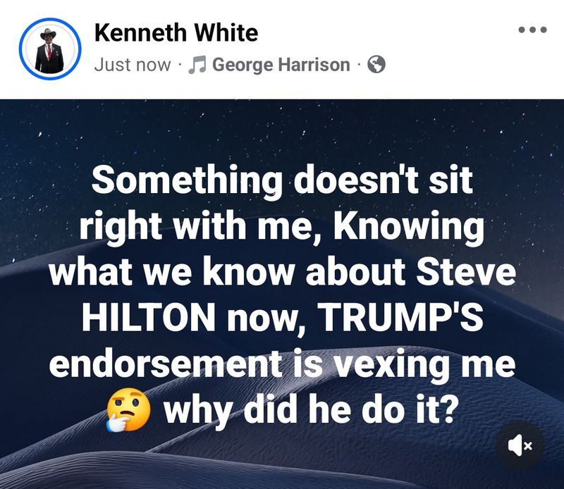 Why did President Trump endorse Steve Hilton?