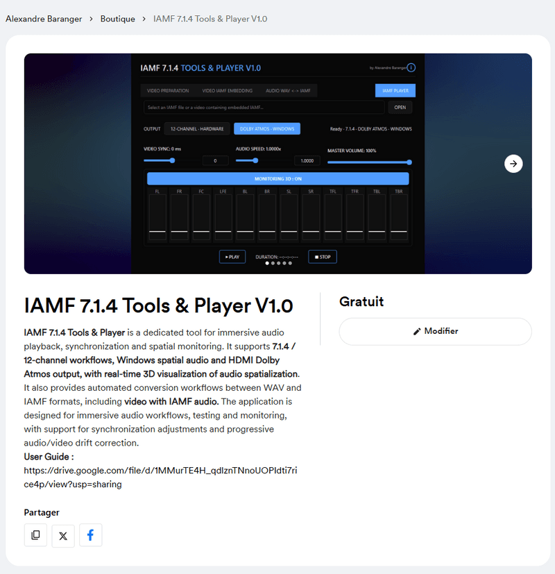 IAMF 7.1.4 Tools & Player V1.0 is now available for free