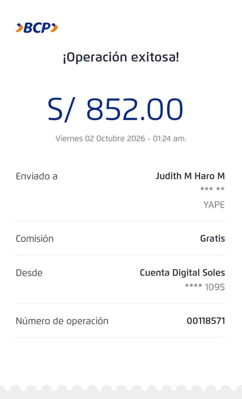 ✅Pago del alquiler realizado / Septiembre
