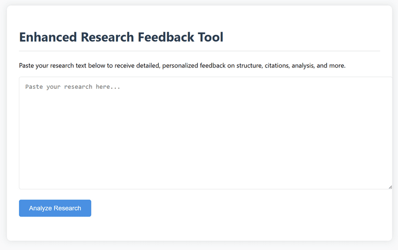Research Feedback Update