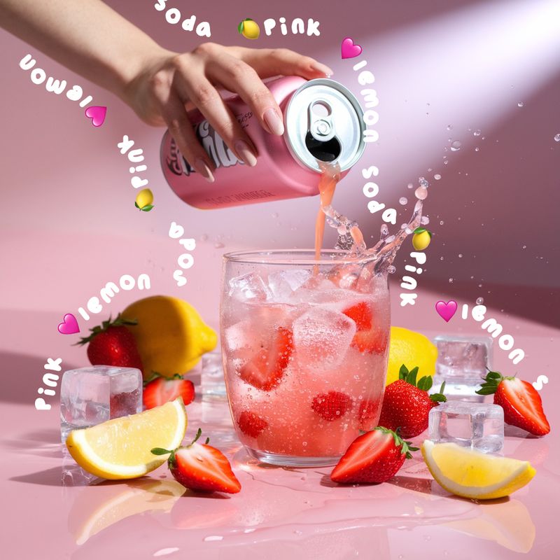 Pink Lemon soda Ads inspiration 🍋🩷