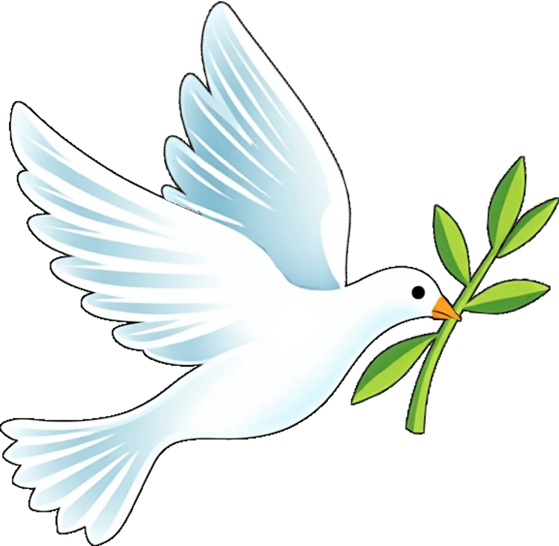 White Dove with Olive Branch Clipart