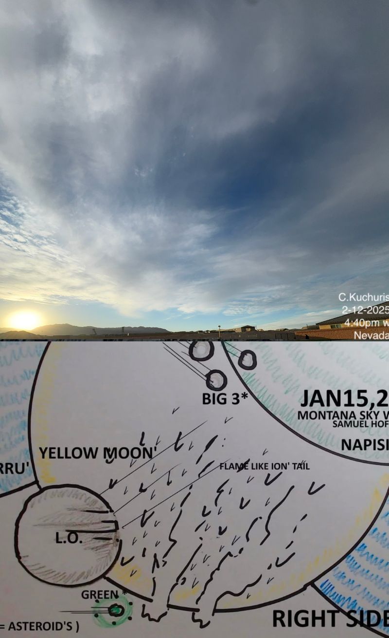 Isatum, Isatum’s Yellow Moon & the Lead Object Feb 12, 2025 Nevada 4:40pm NW
