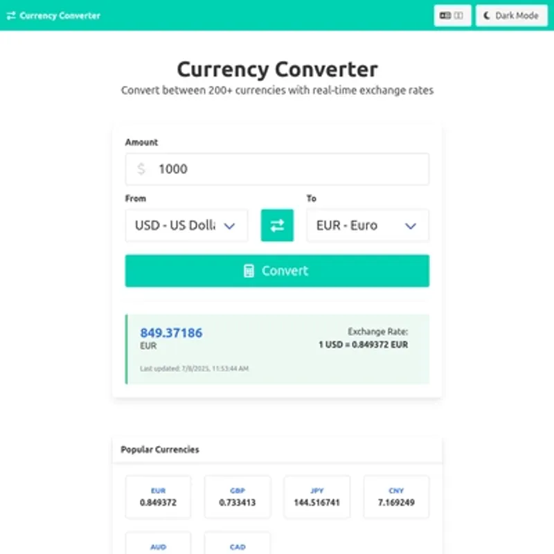 Basic Currency Converter