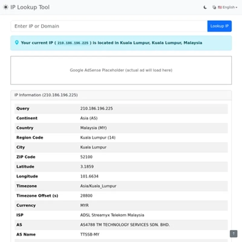 Free IP Lookup