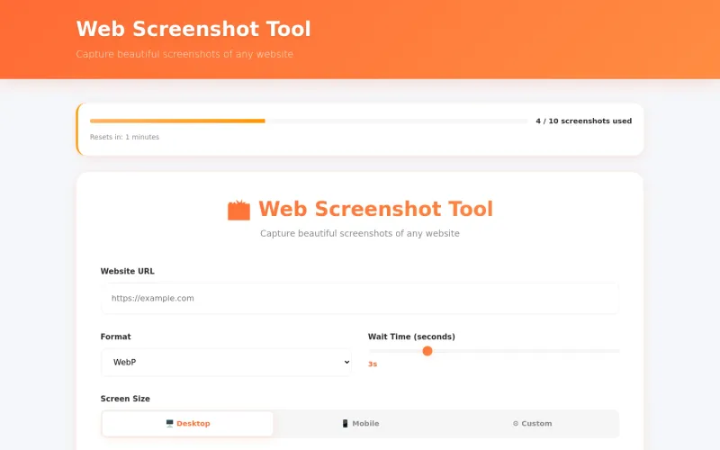 Web Screenshot Tool 🚀