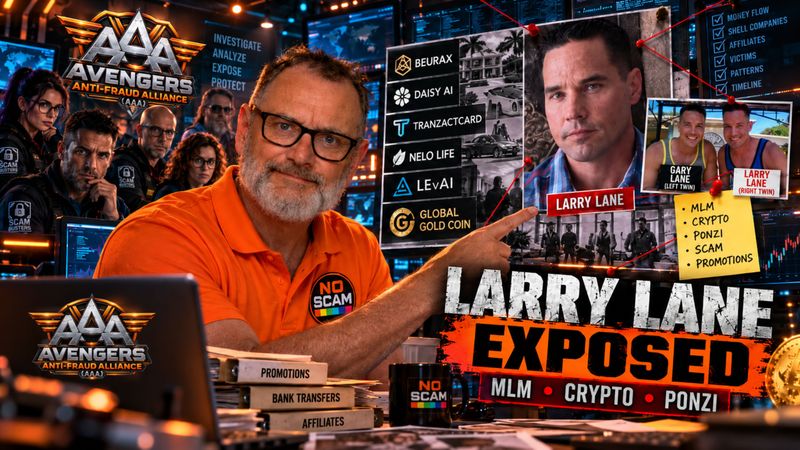 Larry Lane Scam History: Beurax, Daisy AI, TranzactCard, Nelo Life, LevAI & Global Gold Co