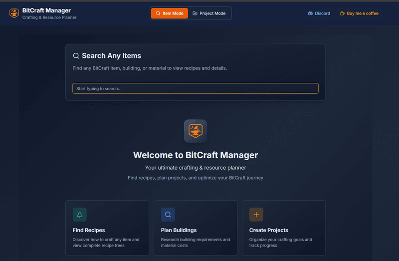 Bitcraft-Manager