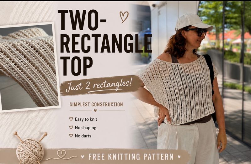 TWO-RECTANGLE KNIT TOP