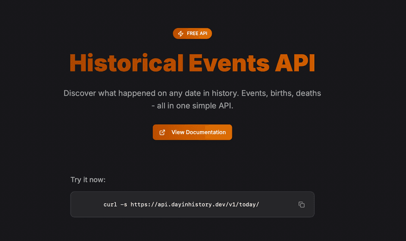 🎉 Launching My New Project: Day in History API!