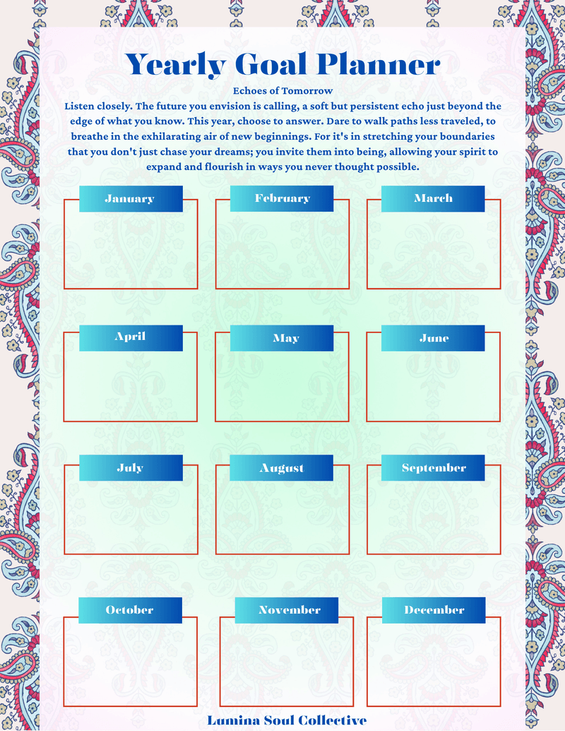 Free Yearly Goal Planner
