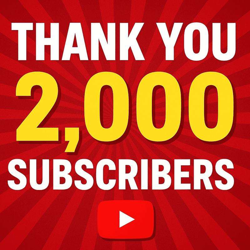 🎉 WE HIT 2,000 SUBSCRIBERS! 🎉 Wow… seriously, THANK YOU. Every comment, every like, every 