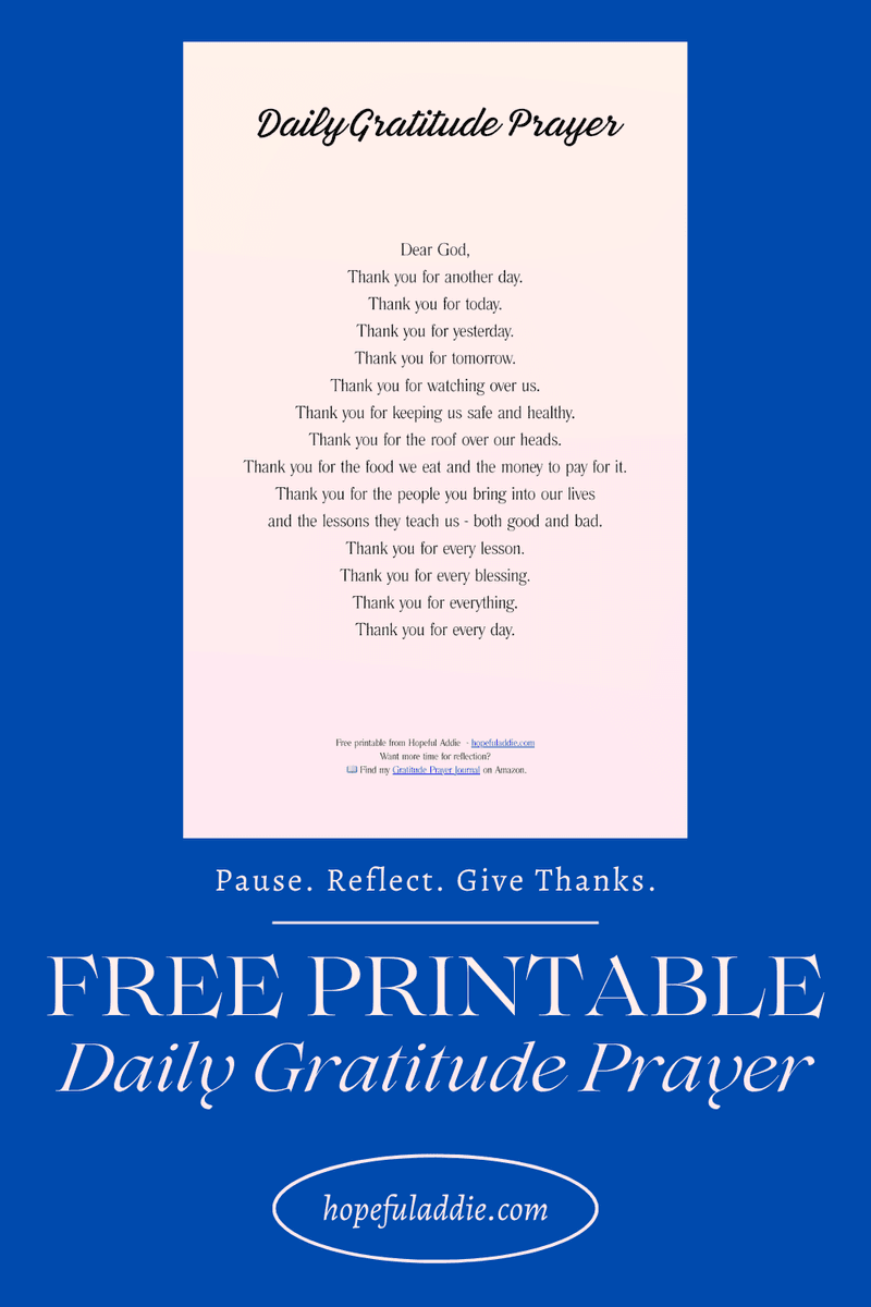 Daily Gratitude Prayer Printable – Reflect Morning or Night