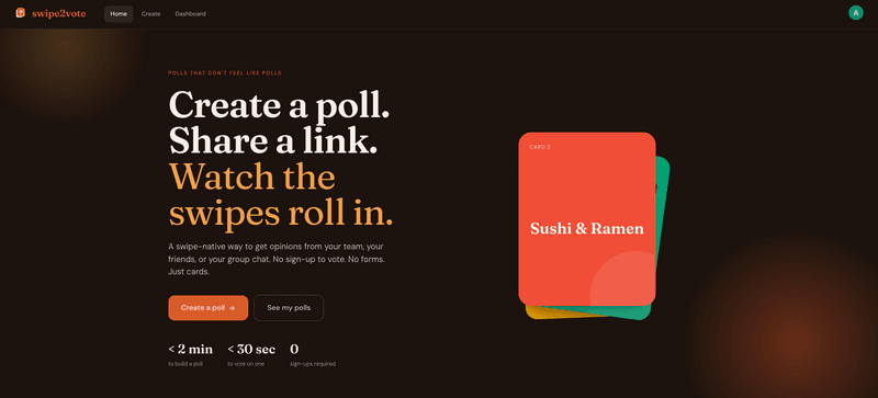 Swipe 2 Vote