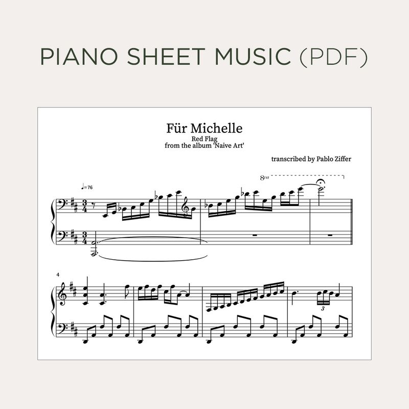 🎹 Für Michelle [Transcription] – Piano Solo de Red Flag - Transcripción