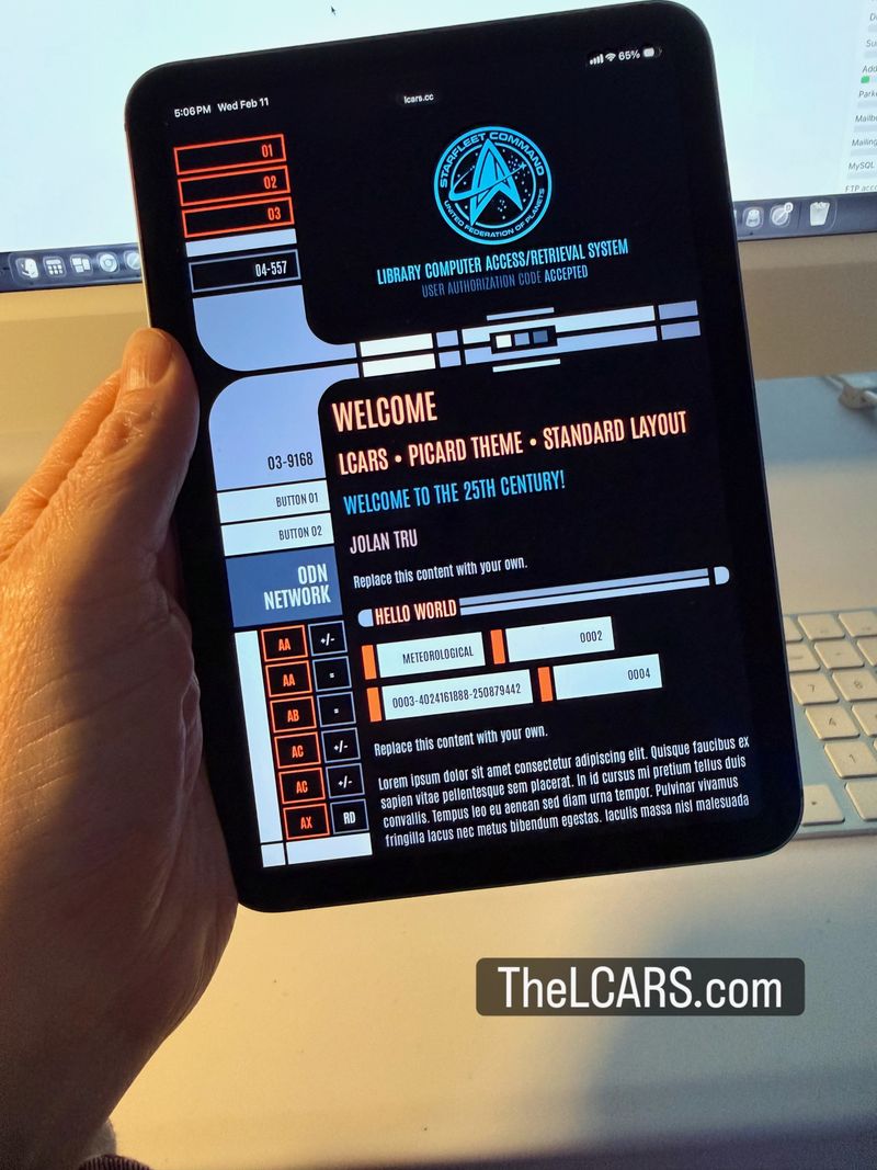 Picard LCARS Theme Test