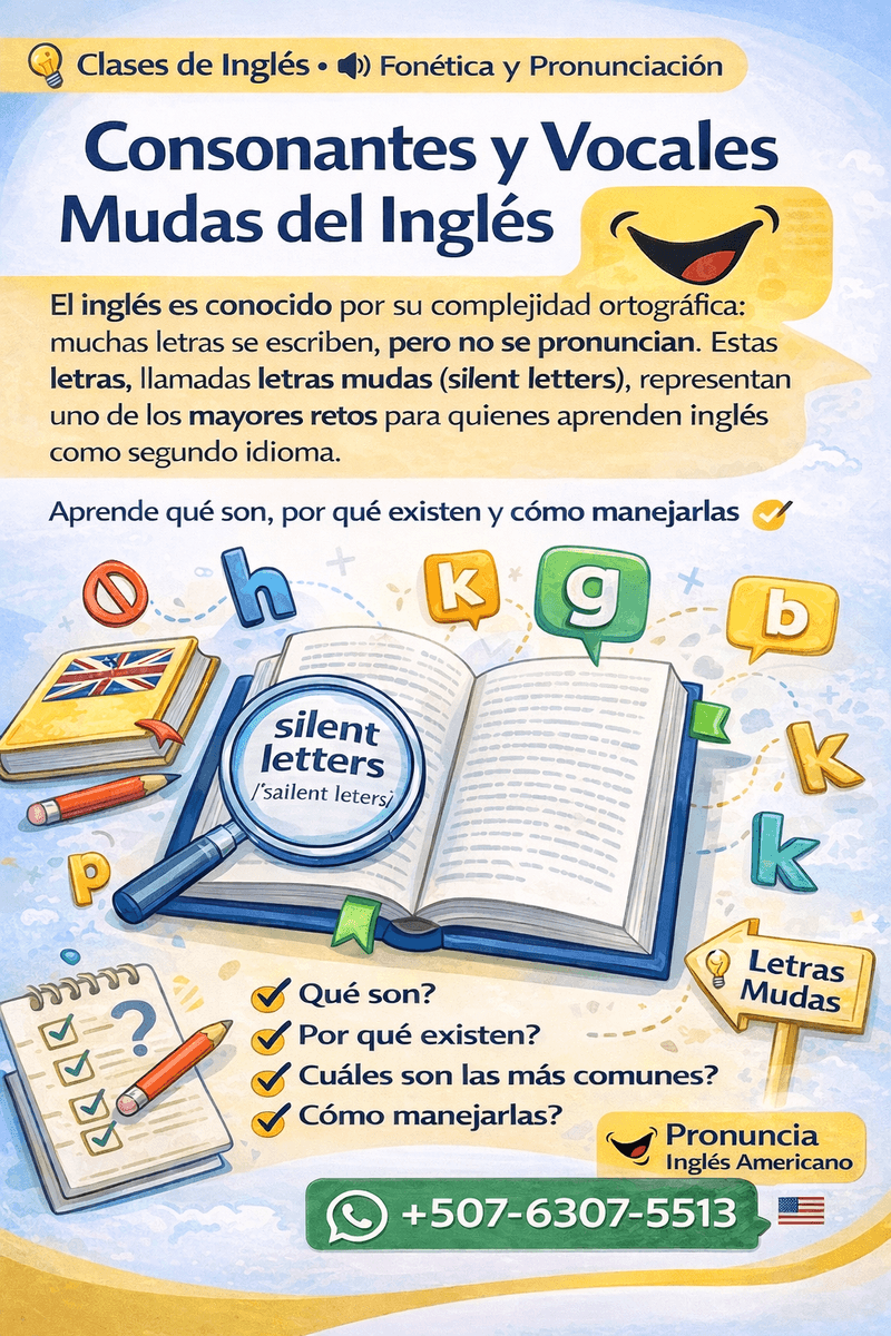 Consonantes y Vocales Mudas del Inglés