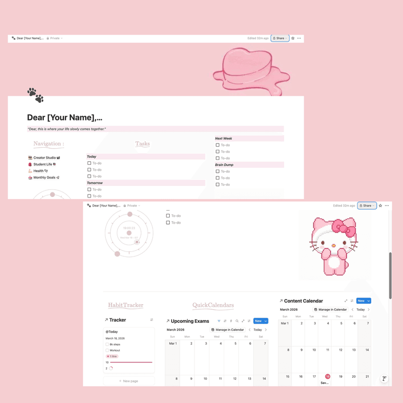 Dear You — Aesthetic Life Dashboard 🌷